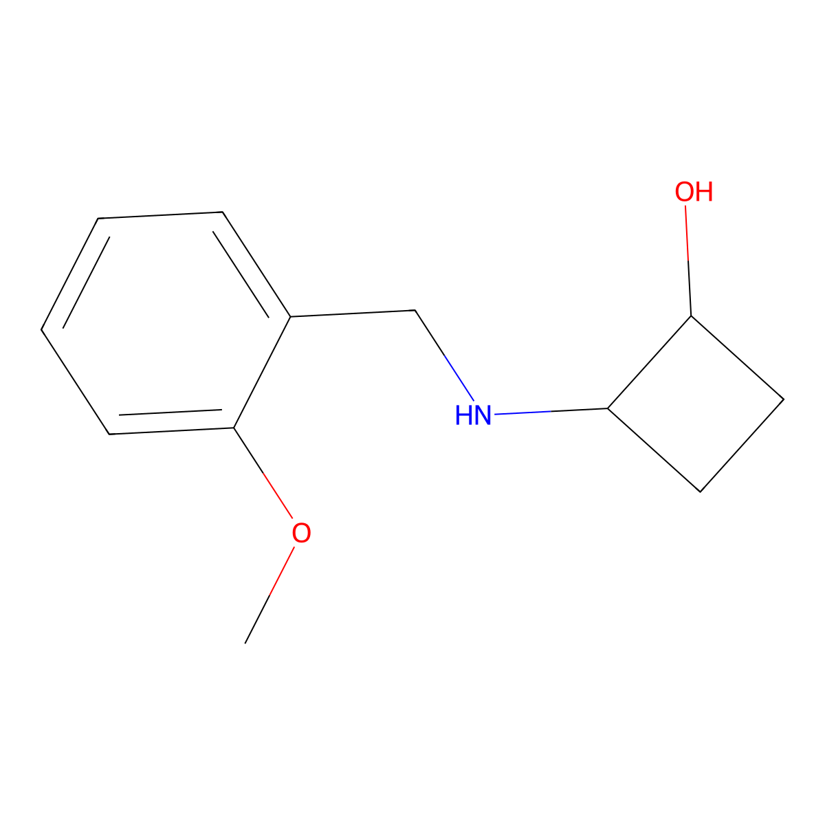 trans-2-{[(2-Methoxyphenyl)methyl]amino}cyclobutan-1-ol molecular structure, CAS 1843344-03-5