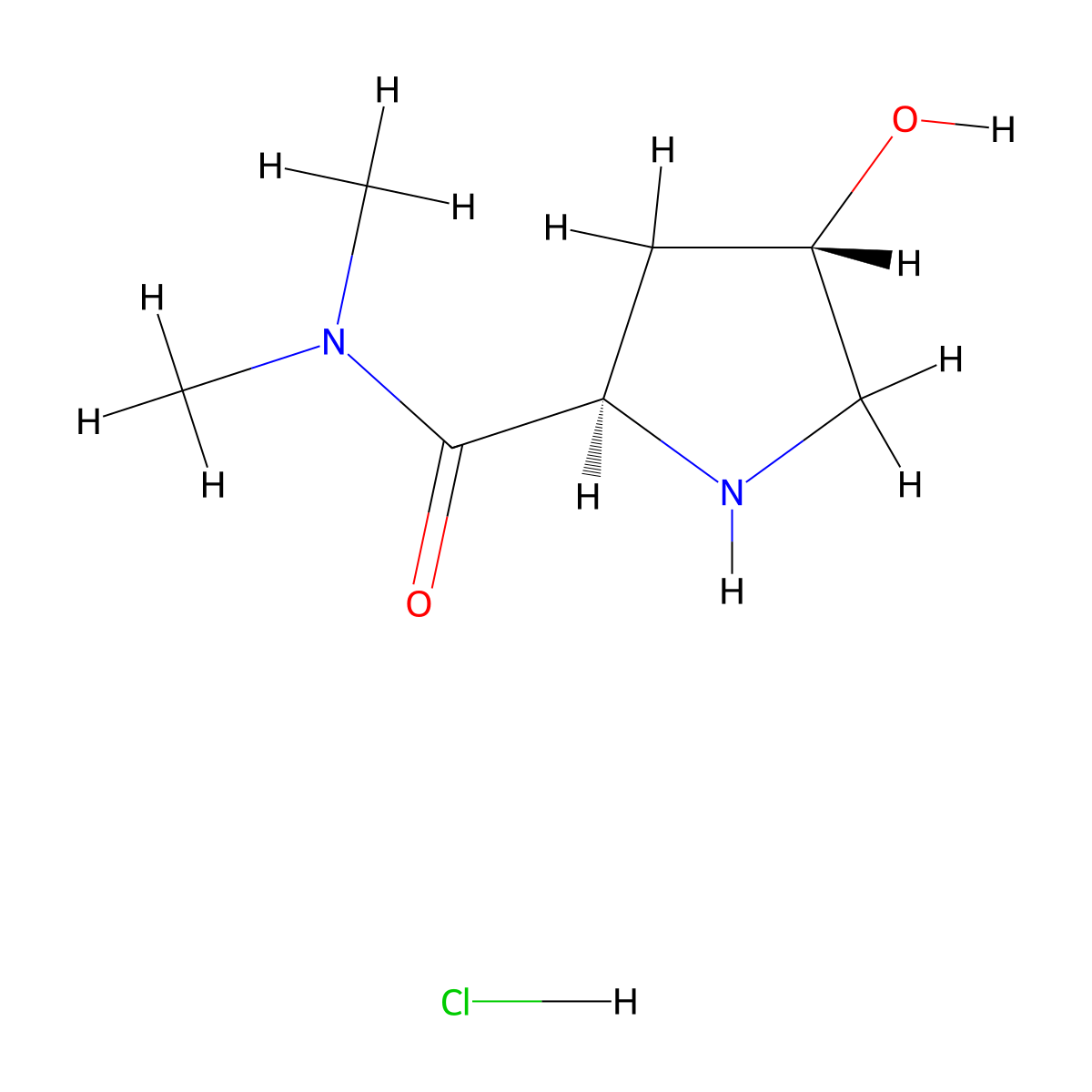 (2R,4S)-4-hydroxy-N,N-dimethylpyrrolidine-2-carboxamide hydrochloride molecular structure, CAS 1843461-75-5