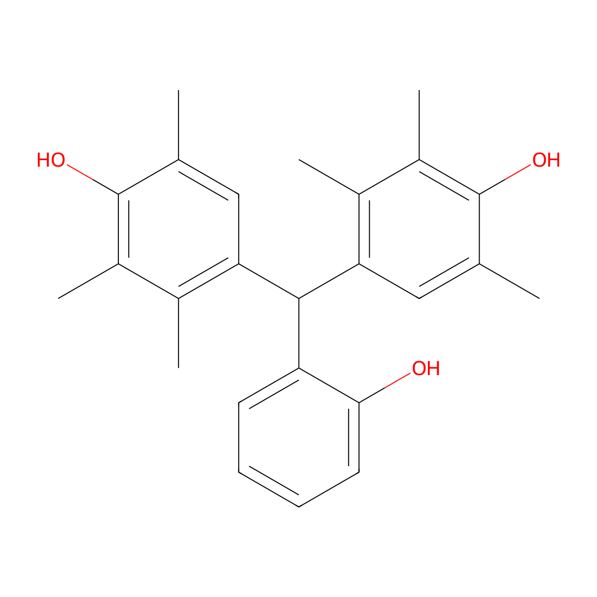 4,4'-(2-Hydroxybenzylidene)bis(2,3,6-trimethylphenol) molecular structure, CAS 184355-68-8