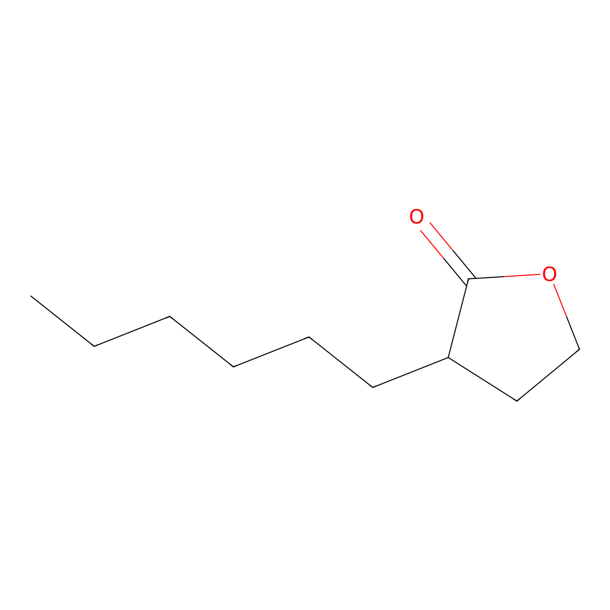 alpha-Hexyl-gamma-butyrolactone molecular structure, CAS 18436-37-8