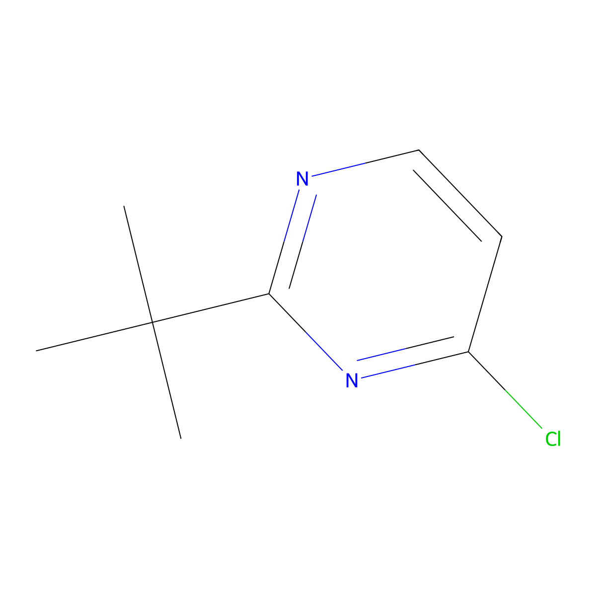 2-tert-Butyl-4-chloropyrimidine molecular structure, CAS 18436-67-4