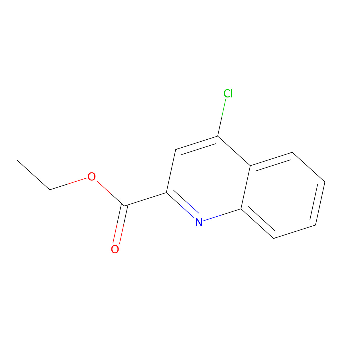 Ethyl 4-chloroquinoline-2-carboxylate molecular structure, CAS 18436-69-6