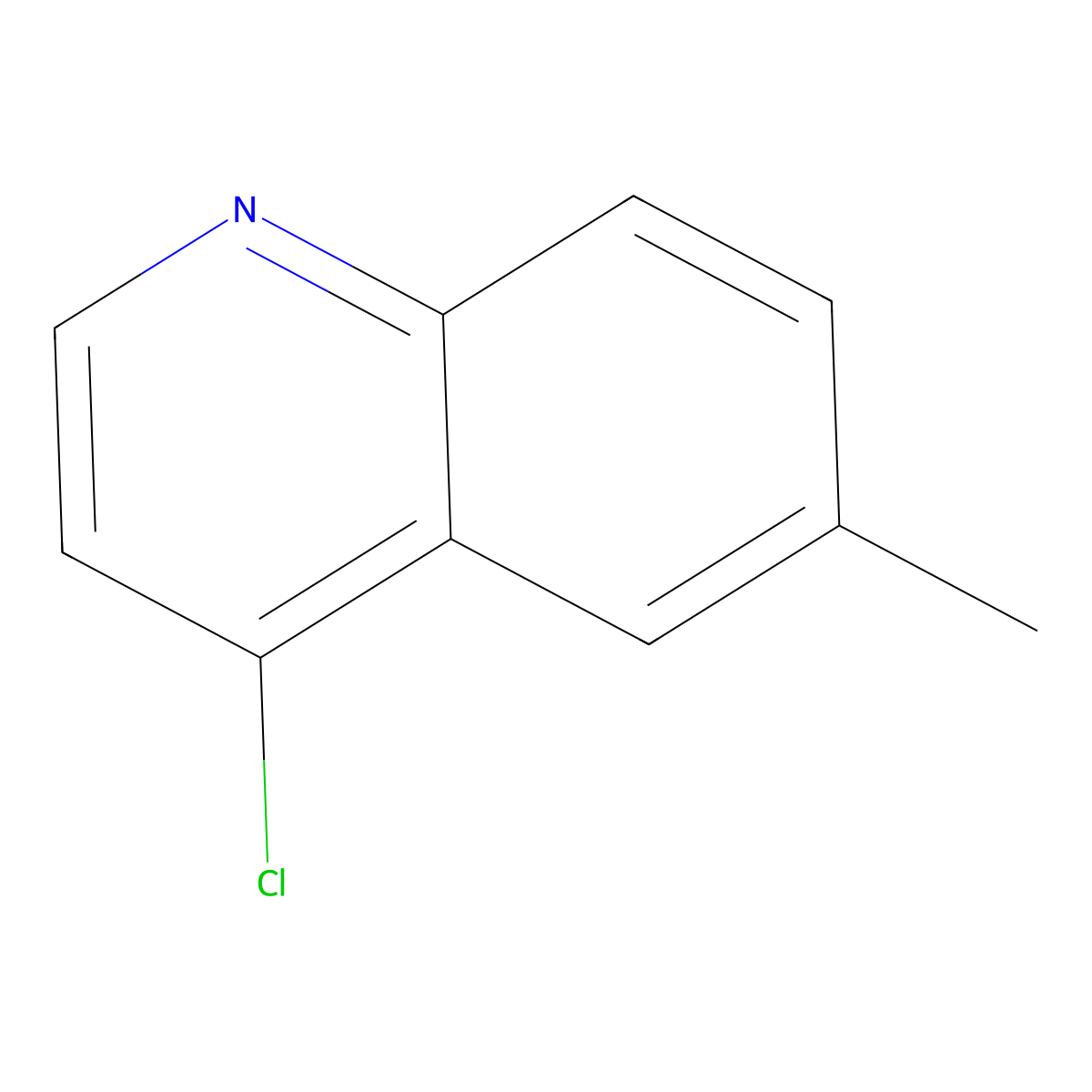 4-Chloro-6-methylquinoline molecular structure, CAS 18436-71-0