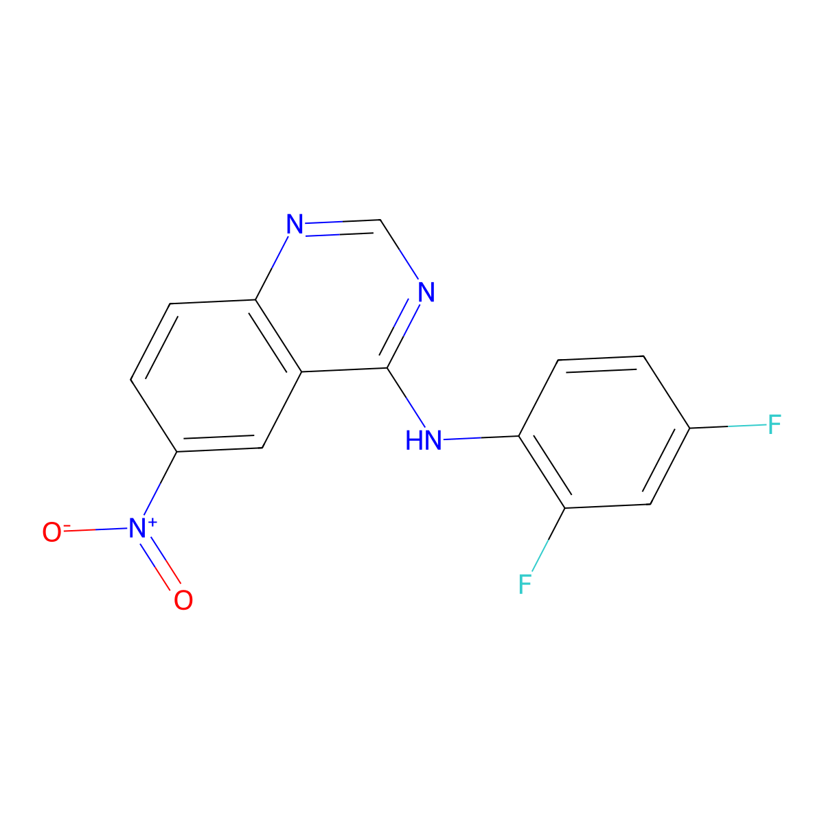 N-(2,4-difluorophenyl)-6-nitro-4-quinazolinamine molecular structure, CAS 184360-66-5