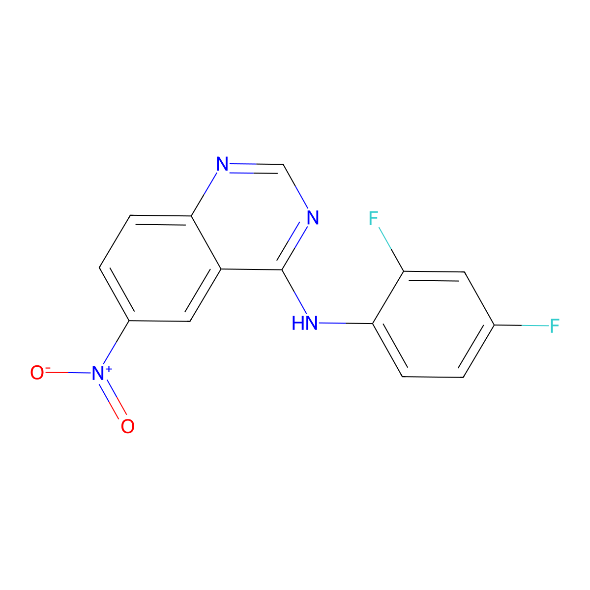 N-(2,4-difluorophenyl)-6-nitro-4-quinazolinamine molecular structure, CAS 184360-66-5