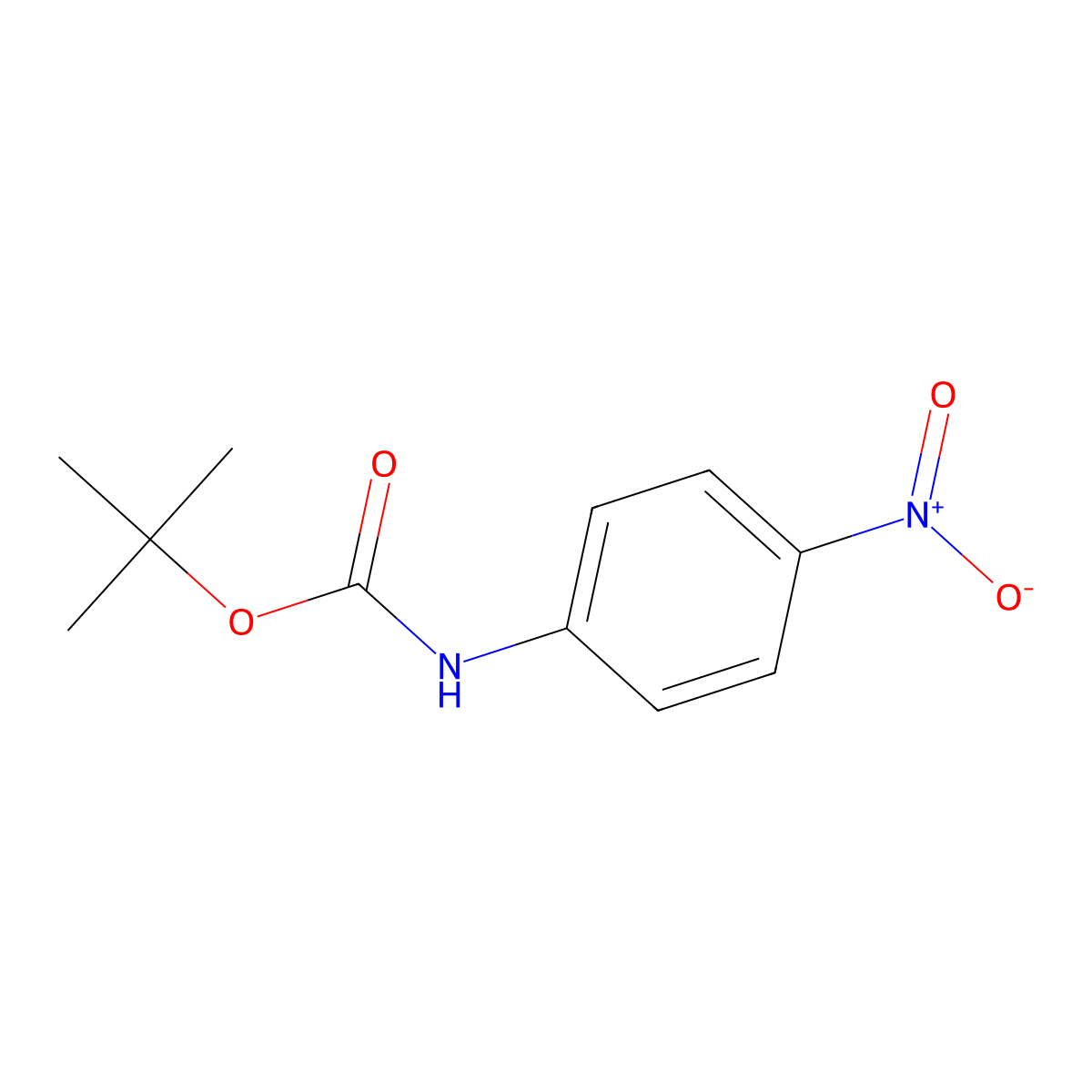 tert-Butyl 4-nitrophenylcarbamate molecular structure, CAS 18437-63-3