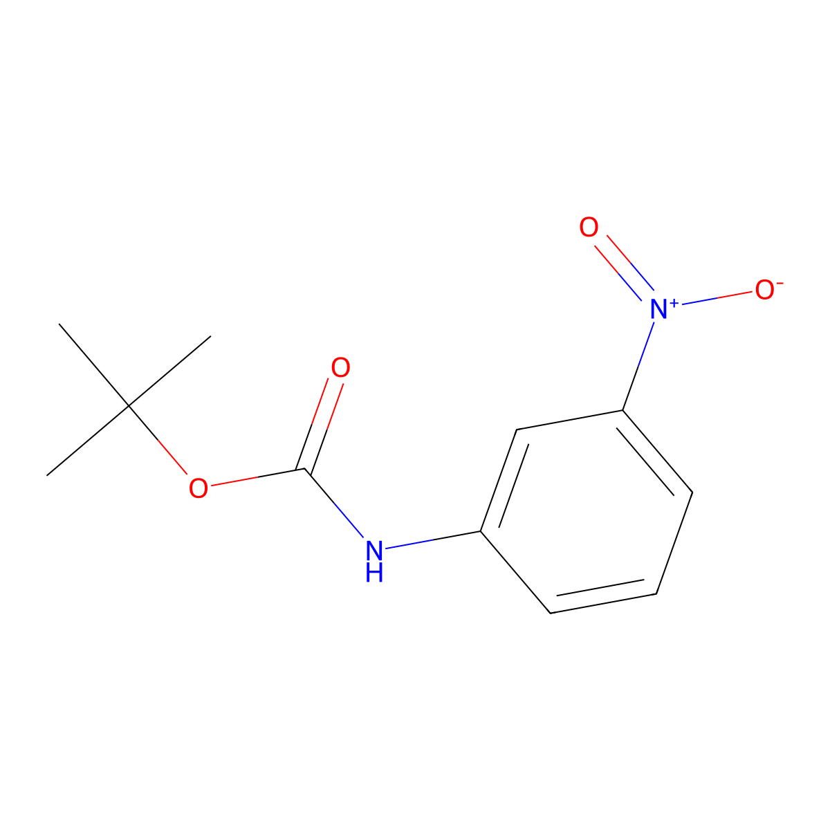 Tert-butyl 3-nitrophenylcarbamate molecular structure, CAS 18437-64-4