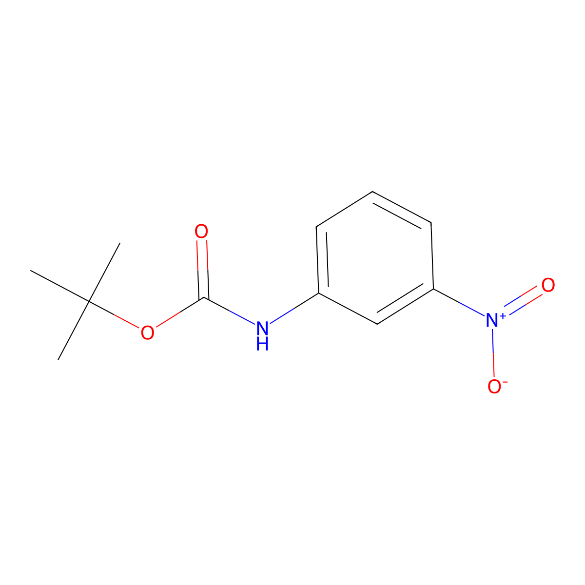 Tert-butyl 3-nitrophenylcarbamate molecular structure, CAS 18437-64-4