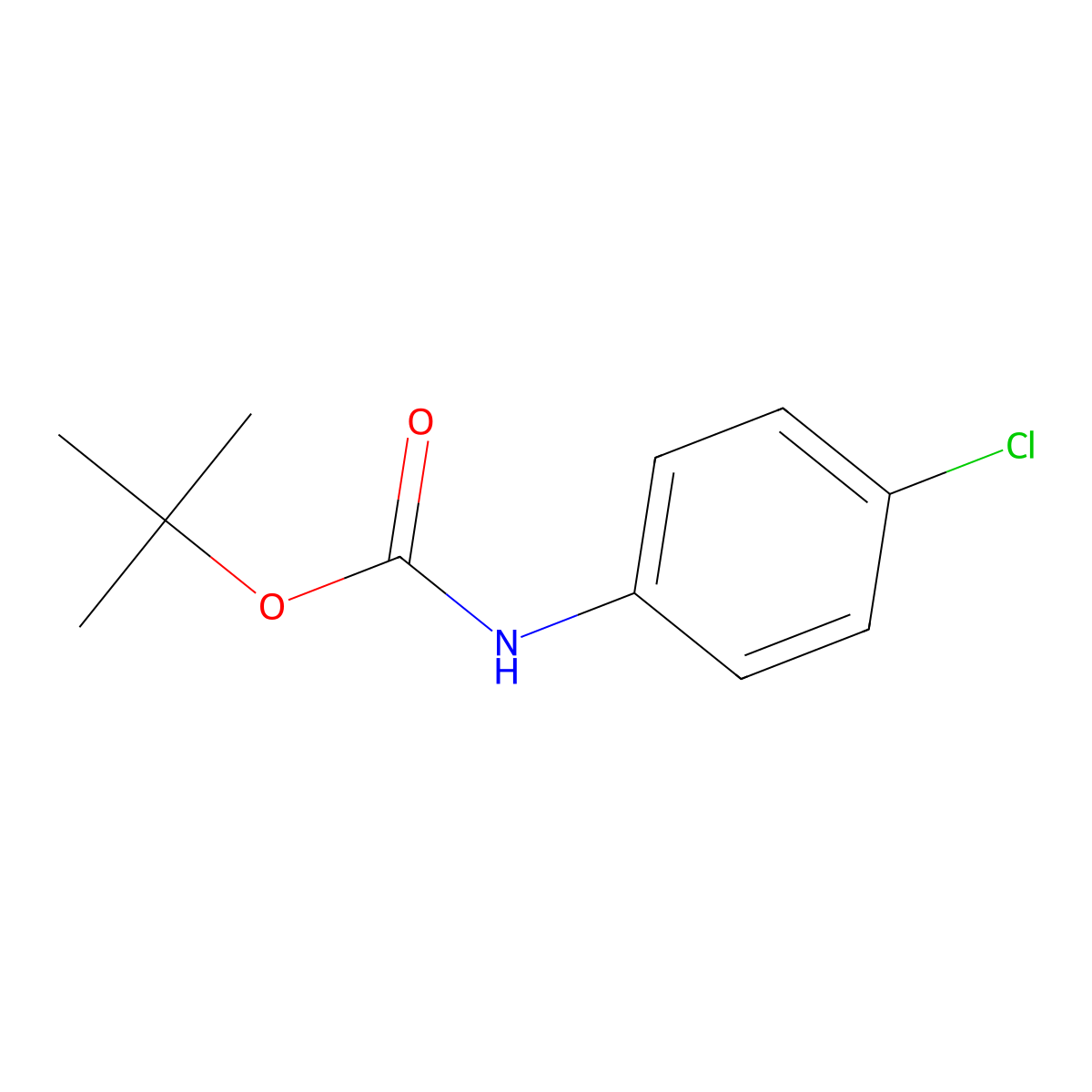 tert-butyl N-(4-chlorophenyl)carbamate molecular structure, CAS 18437-66-6