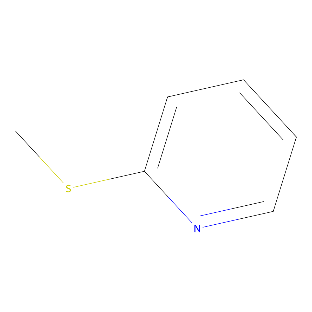 Pyridine, 2-(methylthio)- molecular structure, CAS 18438-38-5