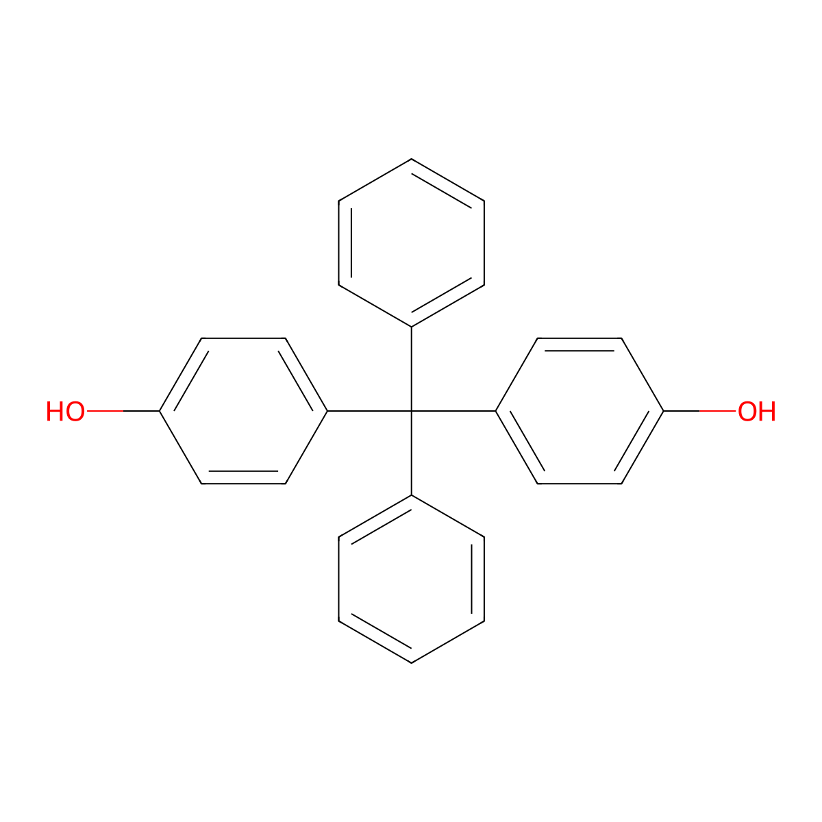Bis(4-hydroxyphenyl)diphenylmethane molecular structure, CAS 1844-01-5
