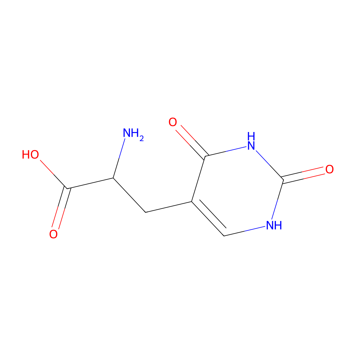 2-amino-3-(2,4-dioxo-1H-pyrimidin-5-yl)propanoic acid molecular structure, CAS 1844-26-4