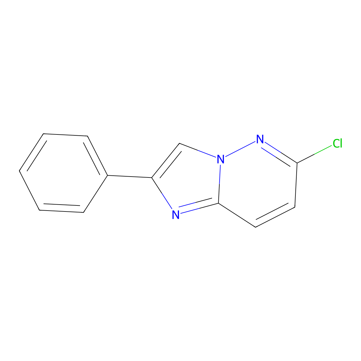 Imidazo(1,2-b)pyridazine, 6-chloro-2-phenyl- molecular structure, CAS 1844-53-7