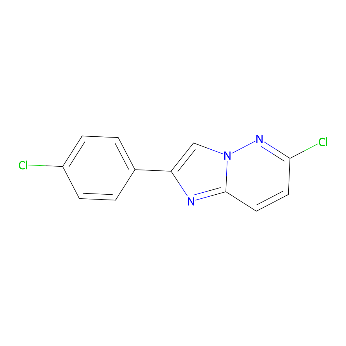 6-Chloro-2-(4-chlorophenyl)imidazo[1,2-b]pyridazine molecular structure, CAS 1844-56-0