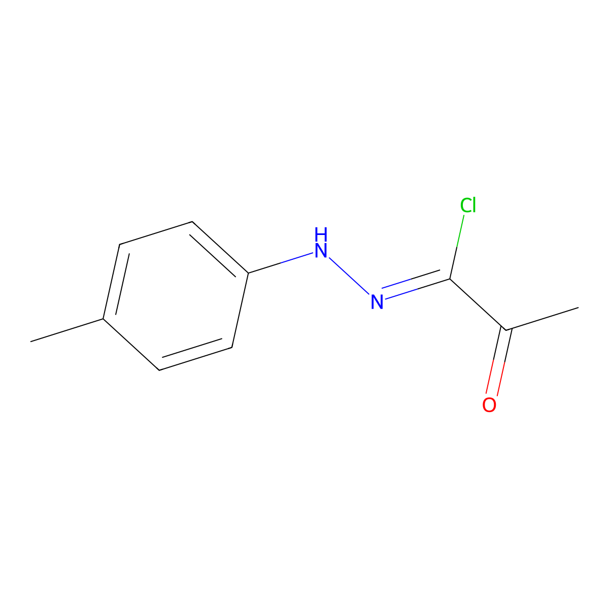 Propanehydrazonoyl chloride, N-(4-methylphenyl)-2-oxo- molecular structure, CAS 18440-55-6