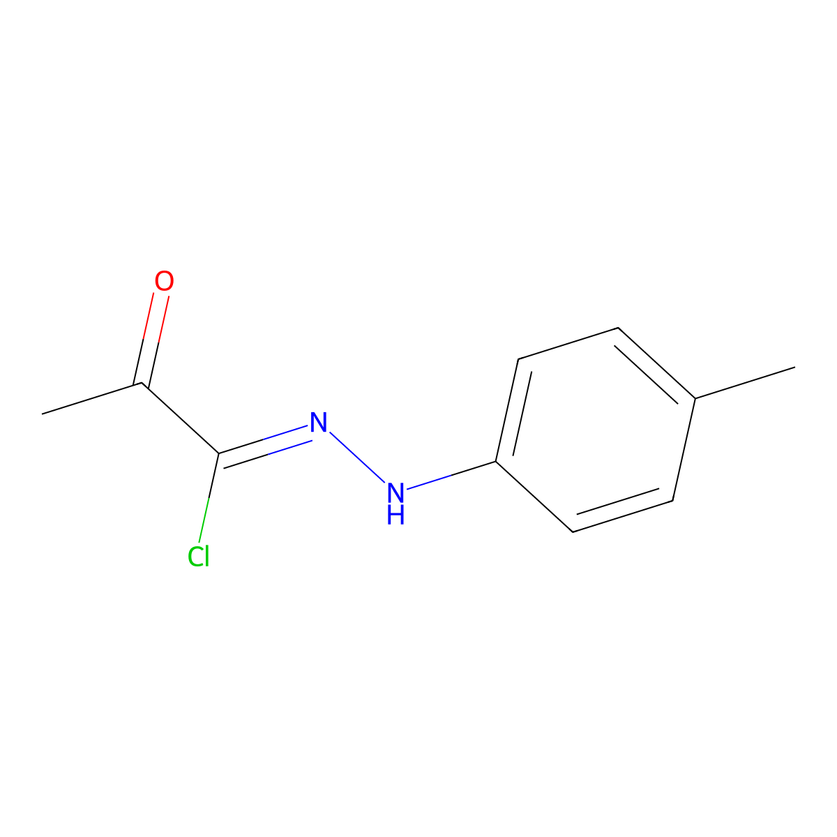 Propanehydrazonoyl chloride, N-(4-methylphenyl)-2-oxo- molecular structure, CAS 18440-55-6
