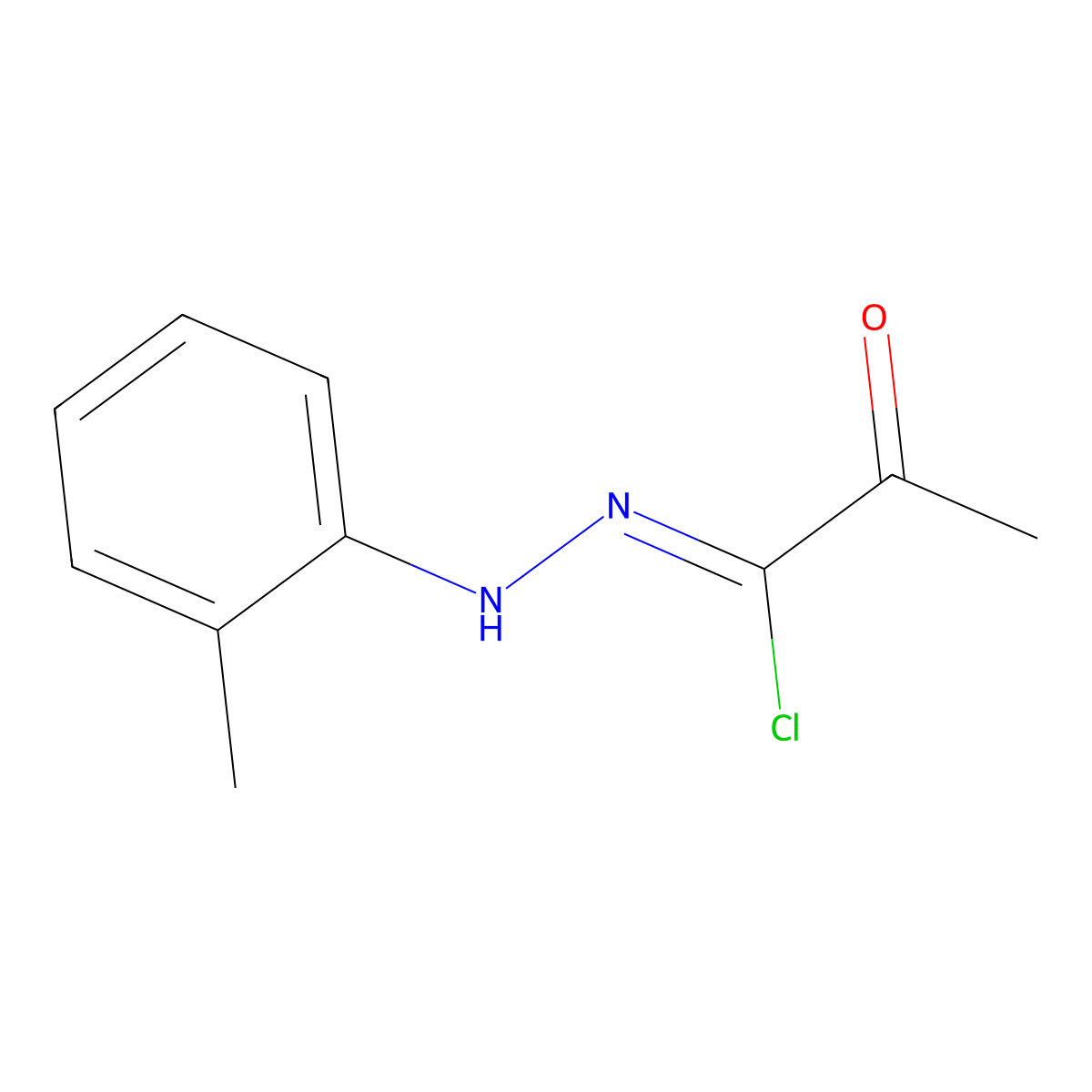 N-(2-methylphenyl)-2-oxopropanehydrazonoyl chloride molecular structure, CAS 18440-56-7