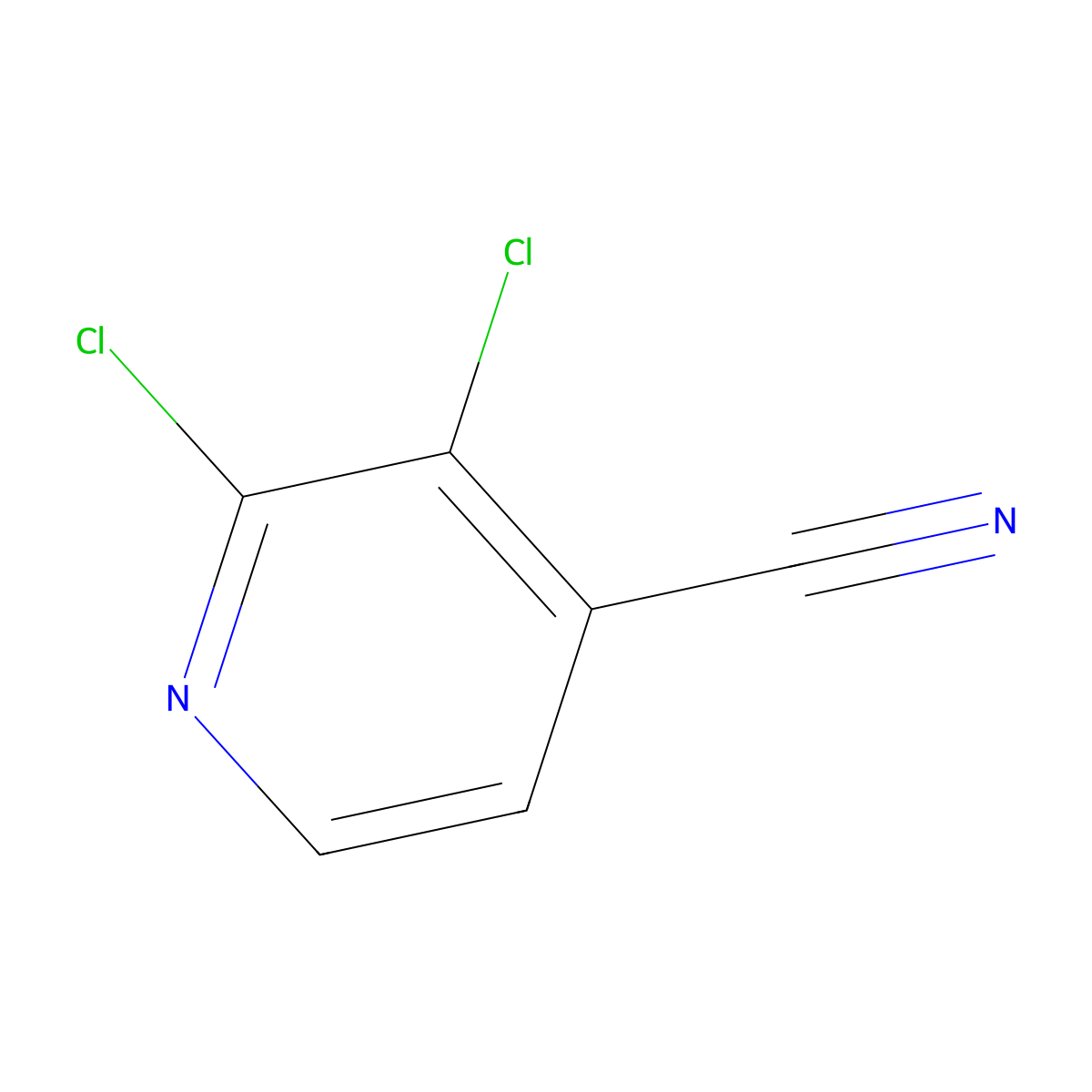 2,3-Dichloroisonicotinonitrile molecular structure, CAS 184416-82-8