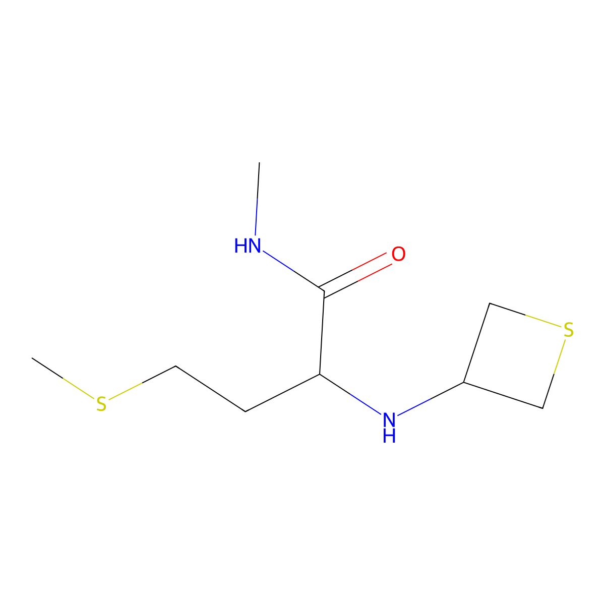 (S)-N-Methyl-4-(methylthio)-2-(thietan-3-ylamino)butanamide molecular structure, CAS 1844259-50-2