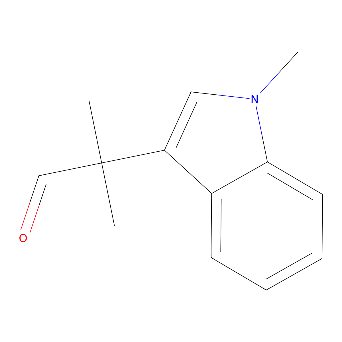 2-methyl-2-(1-methyl-1H-indol-3-yl)propanal molecular structure, CAS 184434-21-7