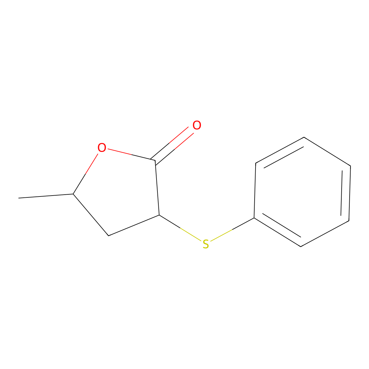 5(S)-5-Methyl-2-(phenylthio)-dihydrofuran-2(3H)-one molecular structure, CAS 184435-75-4