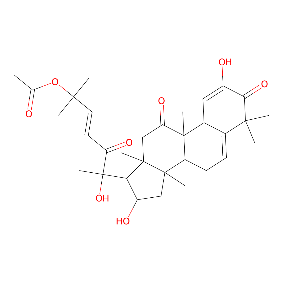 Cucurbitacin E molecular structure, CAS 18444-66-1