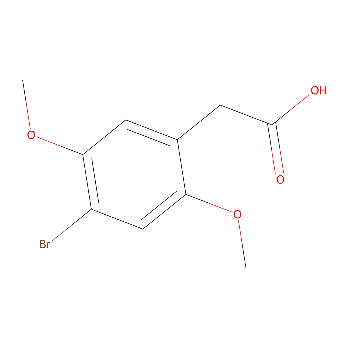 4-Bromo-2,5-dimethoxyphenylacetic acid molecular structure, CAS 184473-59-4