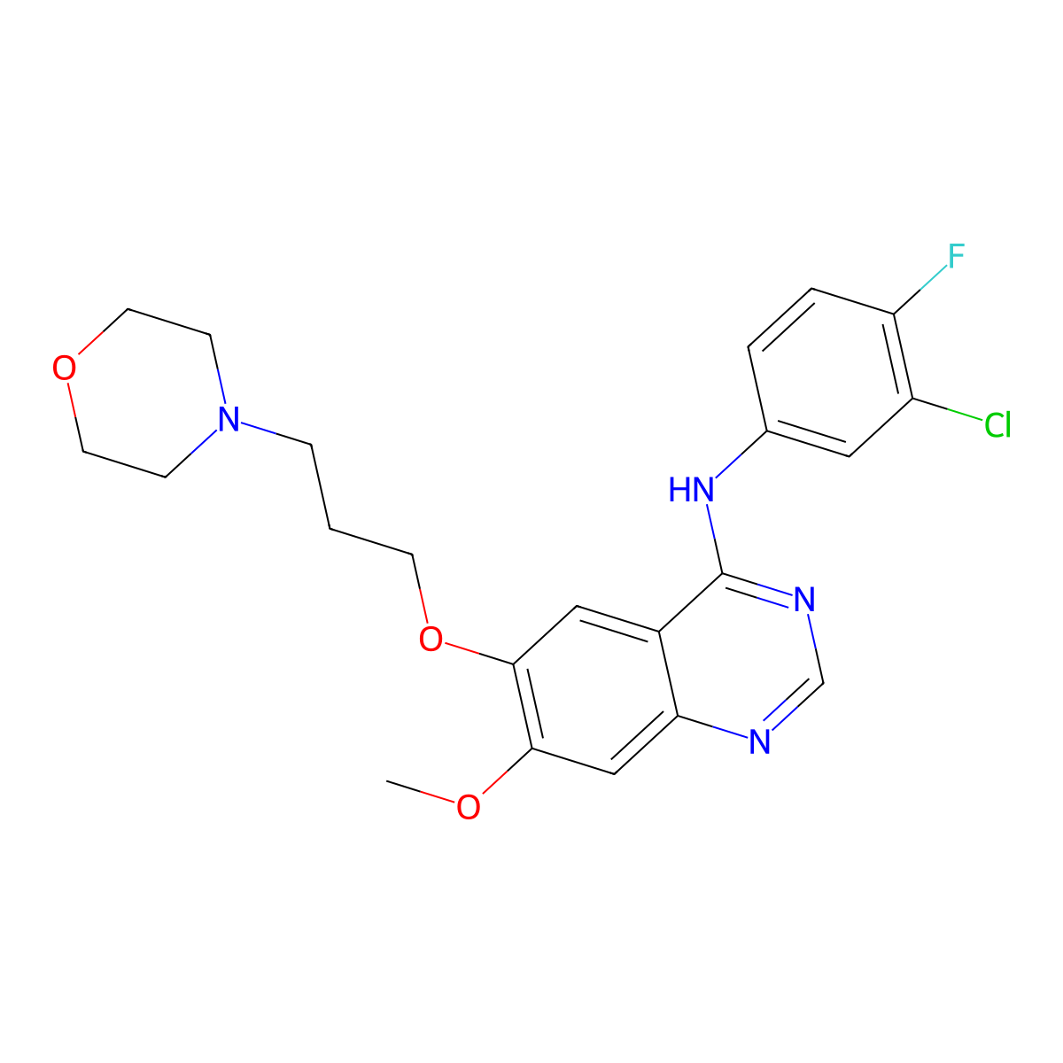 Gefitinib molecular structure, CAS 184475-35-2