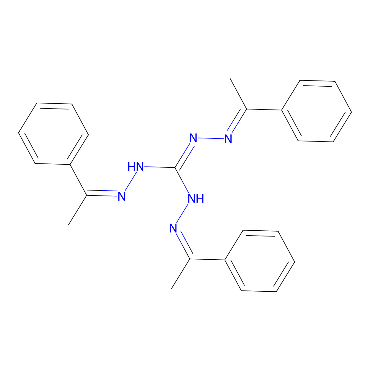 Carbonohydrazonic dihydrazide, tris(1-phenylethylidene)- molecular structure, CAS 184476-13-9