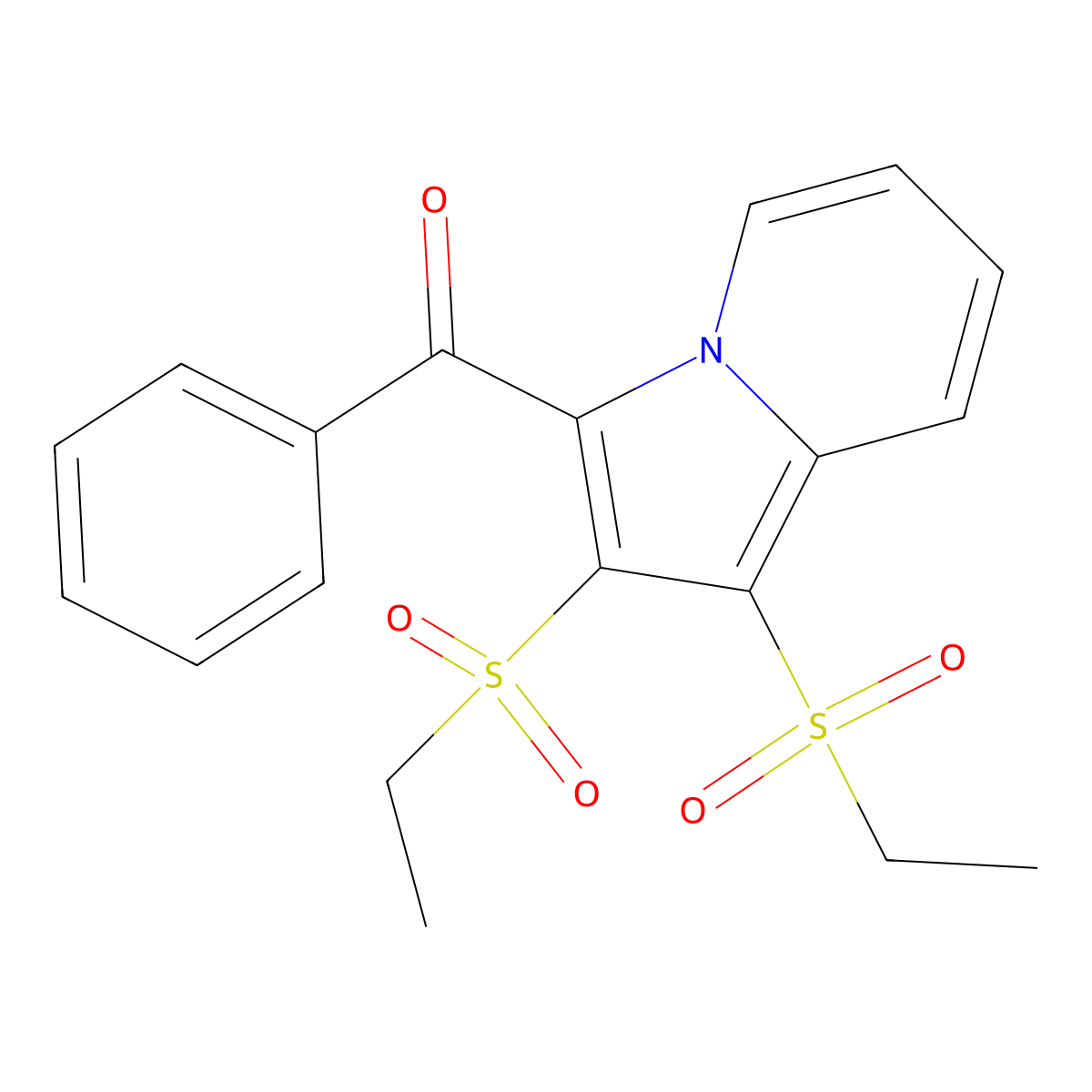 Methanone, [1,2-bis(ethylsulfonyl)-3-indolizinyl]phenyl- molecular structure, CAS 184476-18-4