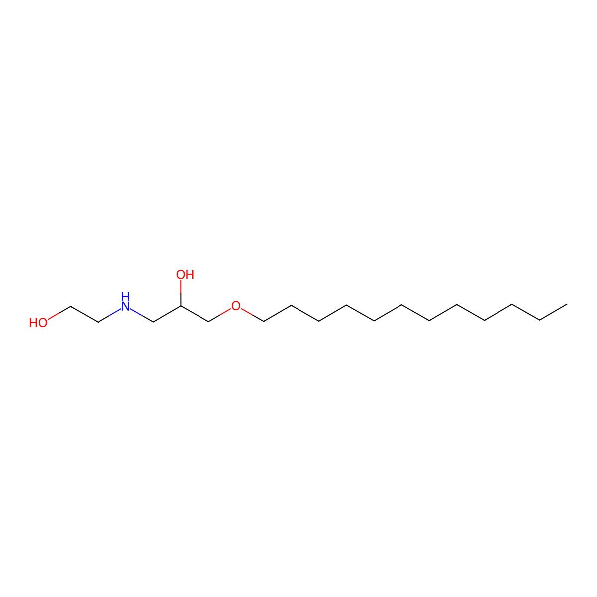 2-Propanol, 1-(dodecyloxy)-3-((2-hydroxyethyl)amino)- molecular structure, CAS 18448-68-5