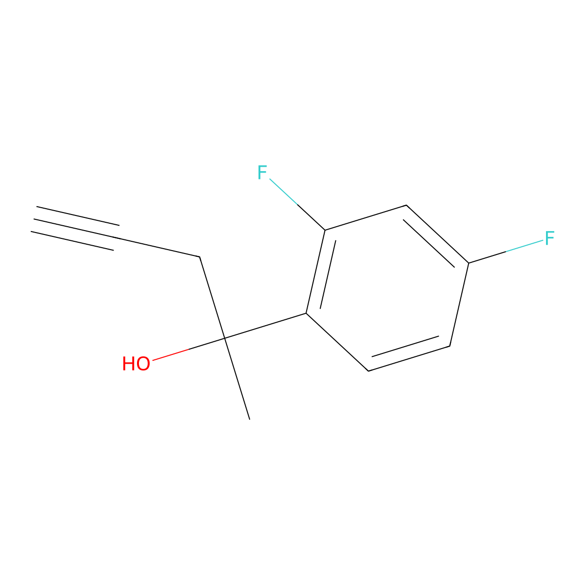 2-(2,4-Difluorophenyl)-4-pentyn-2-ol molecular structure, CAS 1844835-71-7