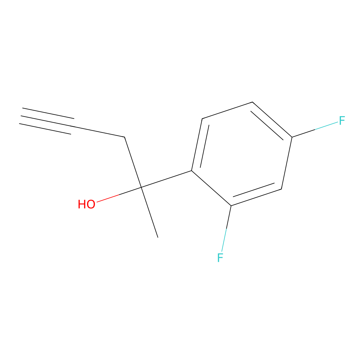 2-(2,4-Difluorophenyl)-4-pentyn-2-ol molecular structure, CAS 1844835-71-7