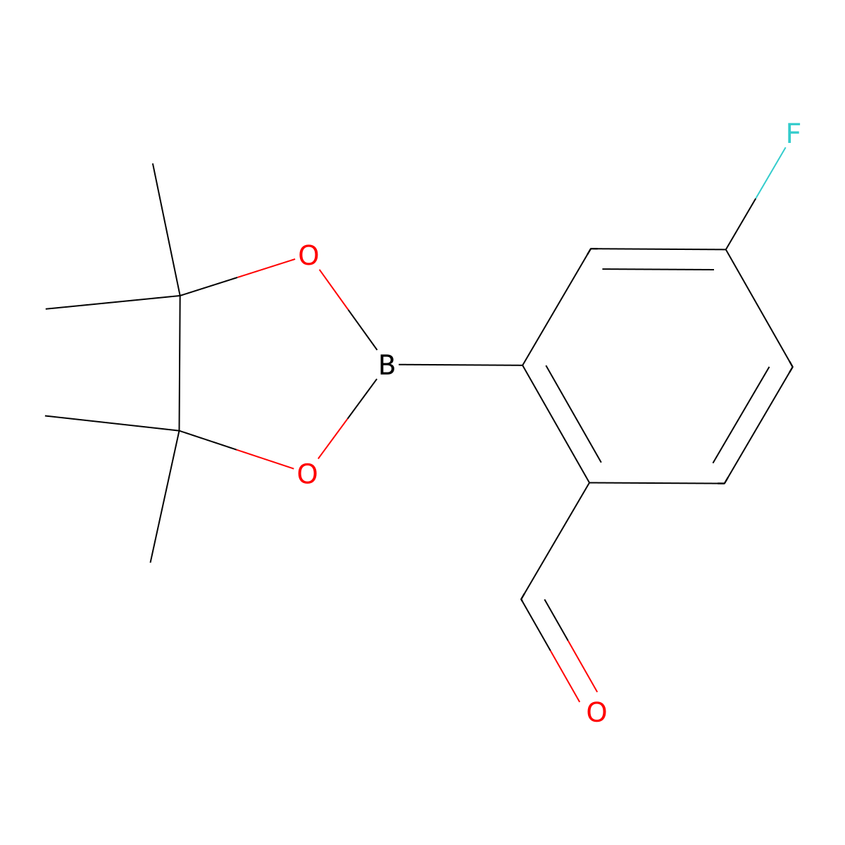 4-Fluoro-2-(4,4,5,5-tetramethyl-1,3,2-dioxaborolan-2-YL)benzaldehyde molecular structure, CAS 1844839-22-0