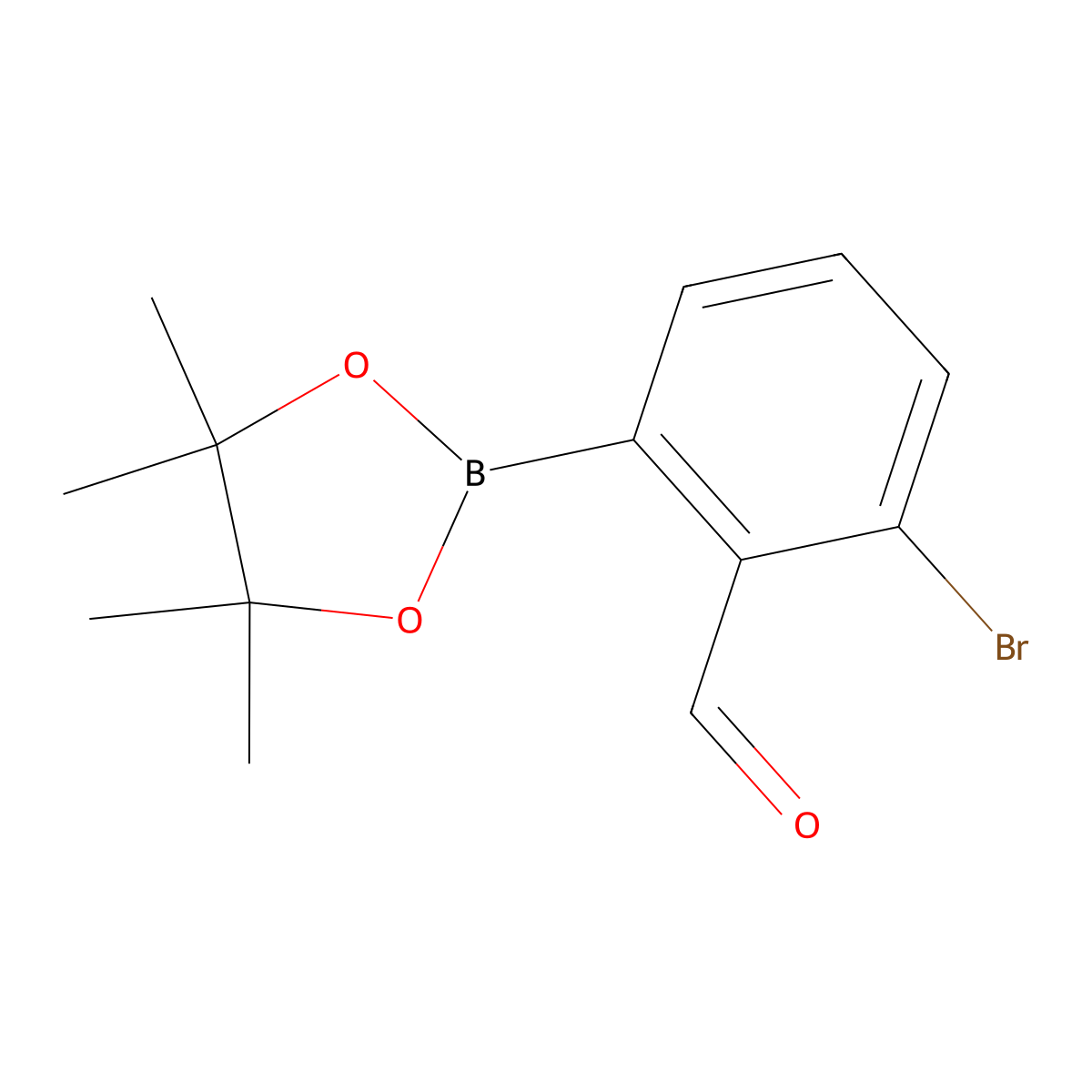 2-Bromo-6-(4,4,5,5-tetramethyl-1,3,2-dioxaborolan-2-yl)benzaldehyde molecular structure, CAS 1844839-23-1