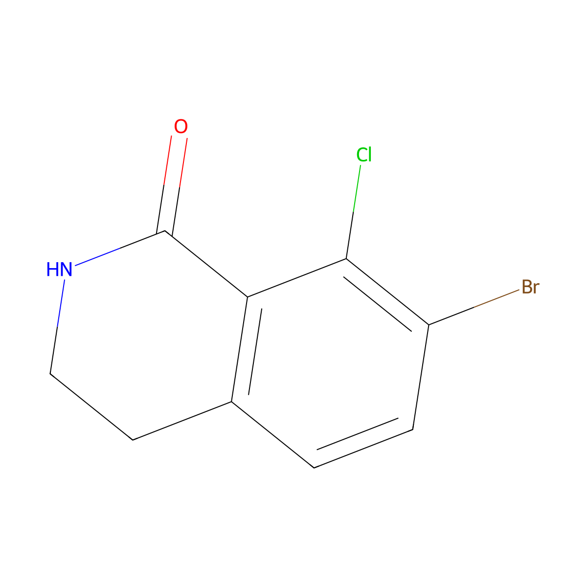 7-bromo-8-chloro-3,4-dihydroisoquinolin-1(2H)-one molecular structure, CAS 1844851-08-6