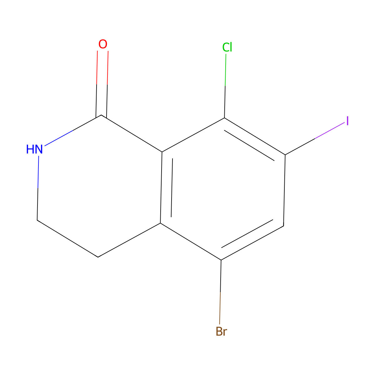 5-bromo-8-chloro-7-iodo-3,4-dihydroisoquinolin-1(2H)-one molecular structure, CAS 1844851-11-1