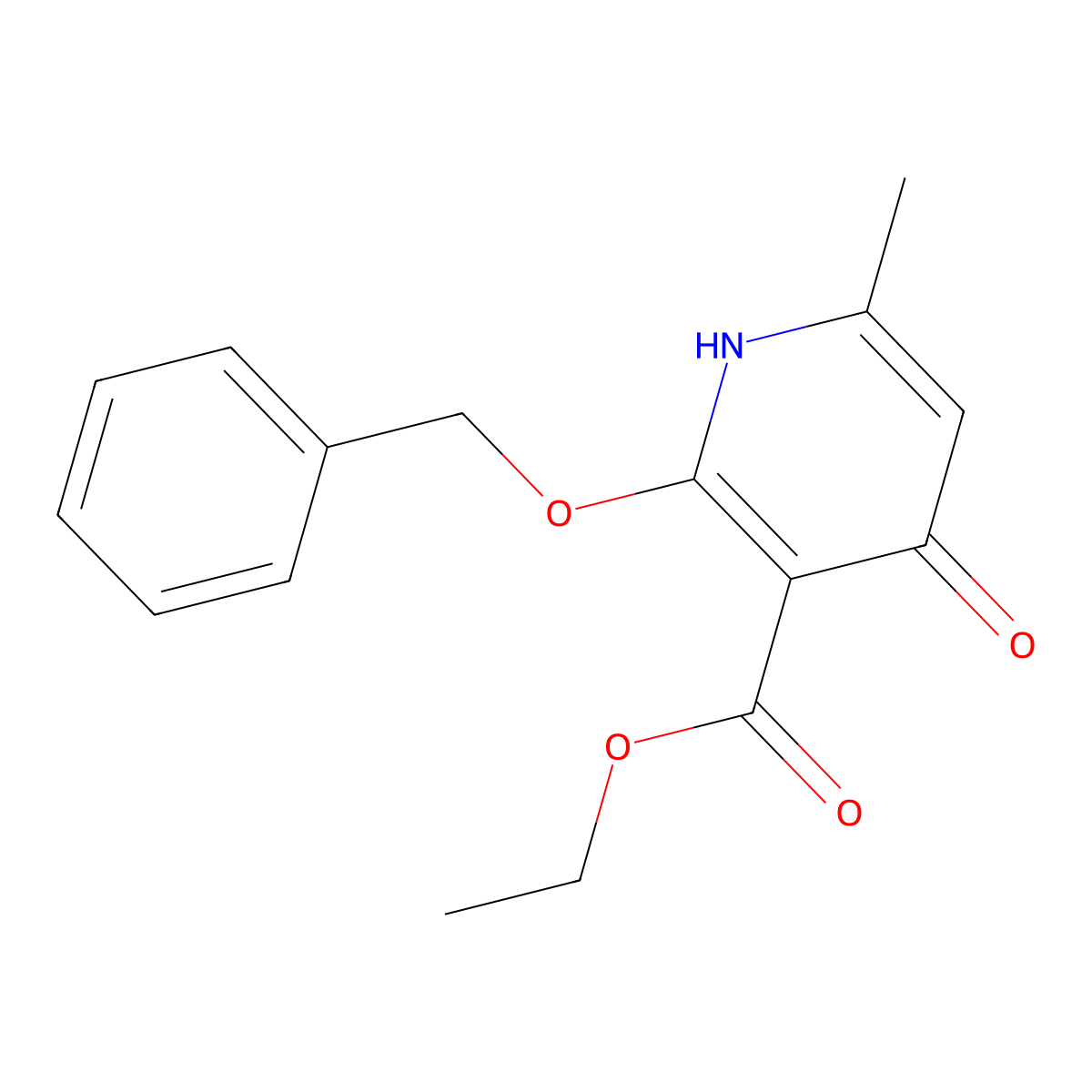 Ethyl 2-(benzyloxy)-4-hydroxy-6-methylnicotinate molecular structure, CAS 1844851-13-3