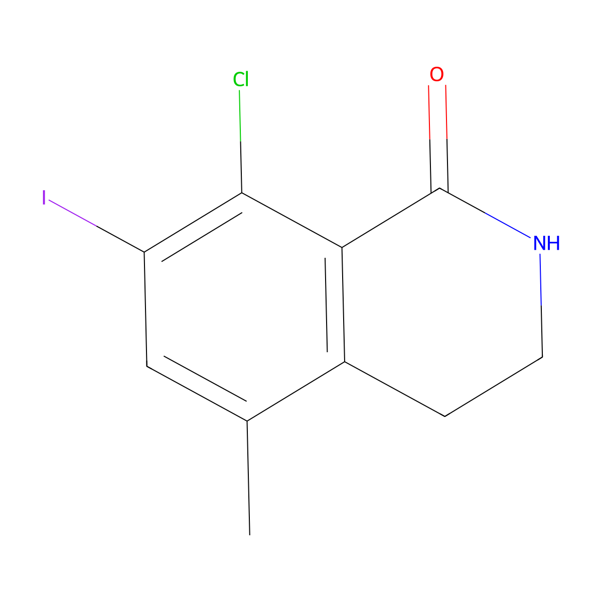 8-chloro-7-iodo-5-methyl-3,4-dihydroisoquinolin-1(2H)-one molecular structure, CAS 1844851-20-2