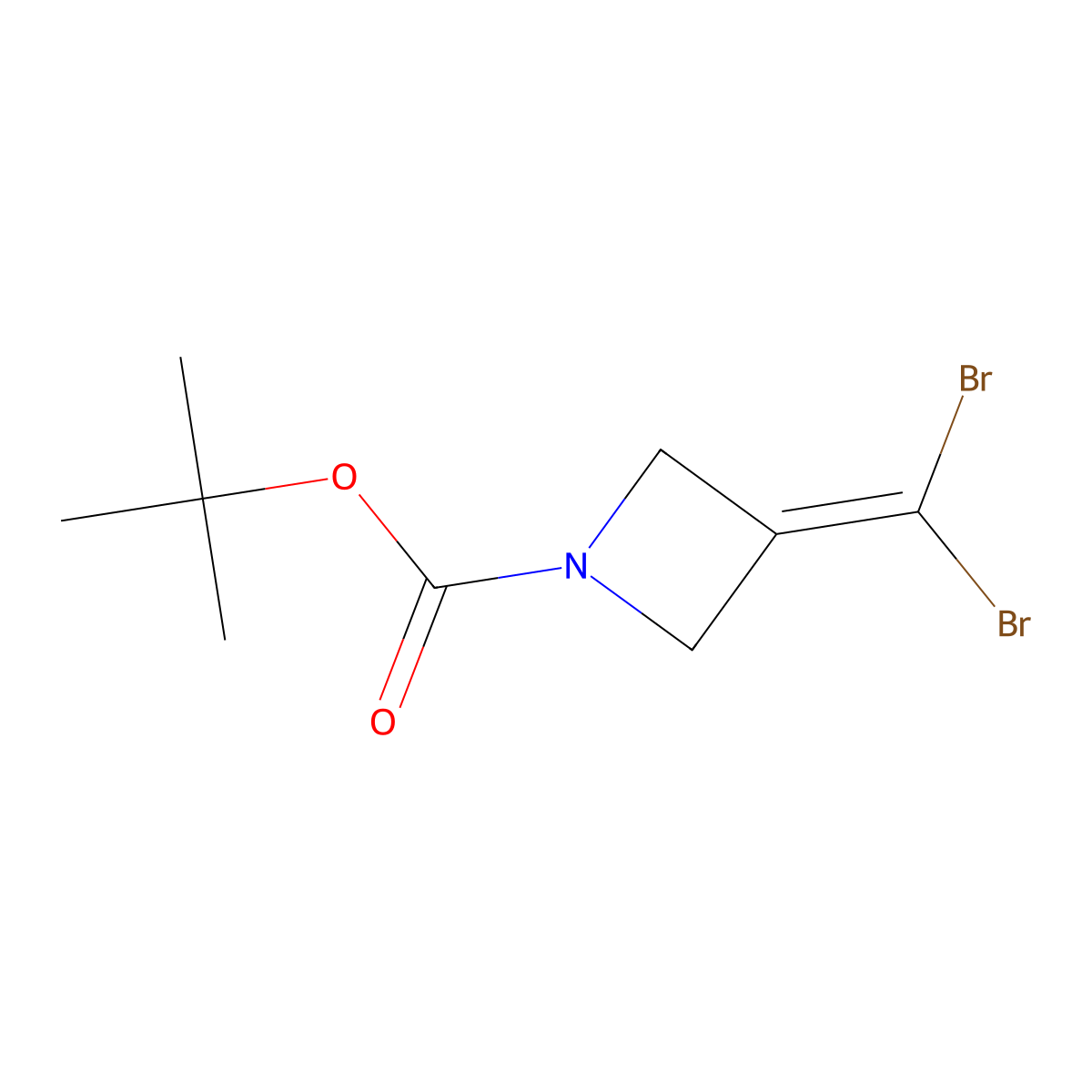 Tert-butyl 3-(dibromomethylidene)azetidine-1-carboxylate molecular structure, CAS 1844851-46-2