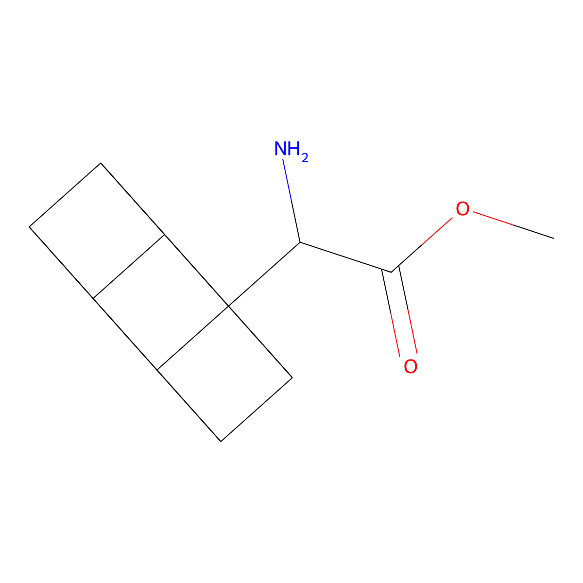 Methyl 2-amino-2-(cuban-1-yl)acetate molecular structure, CAS 1844854-29-0
