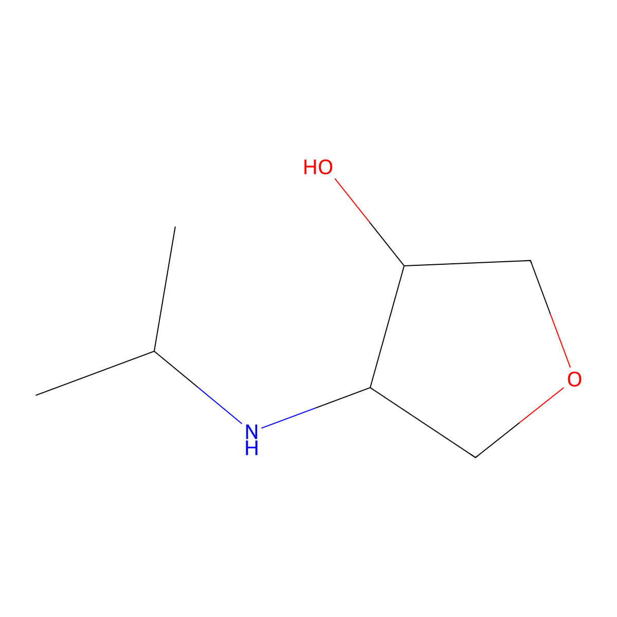 Rac-(3r,4s)-4-[(propan-2-yl)amino]oxolan-3-ol molecular structure, CAS 1844859-59-1