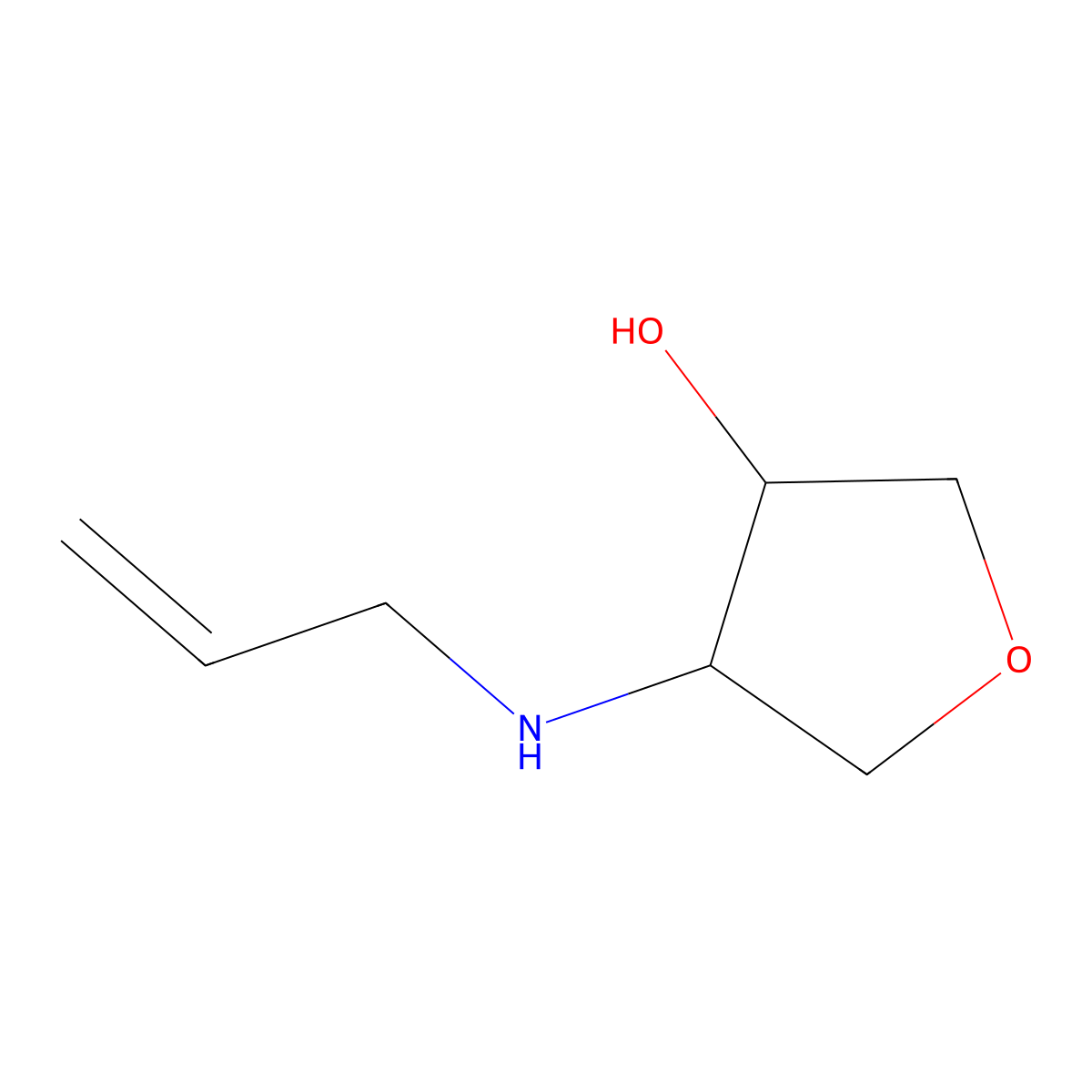 Rel-(3R,4S)-4-(allylamino)tetrahydrofuran-3-ol molecular structure, CAS 1844859-65-9