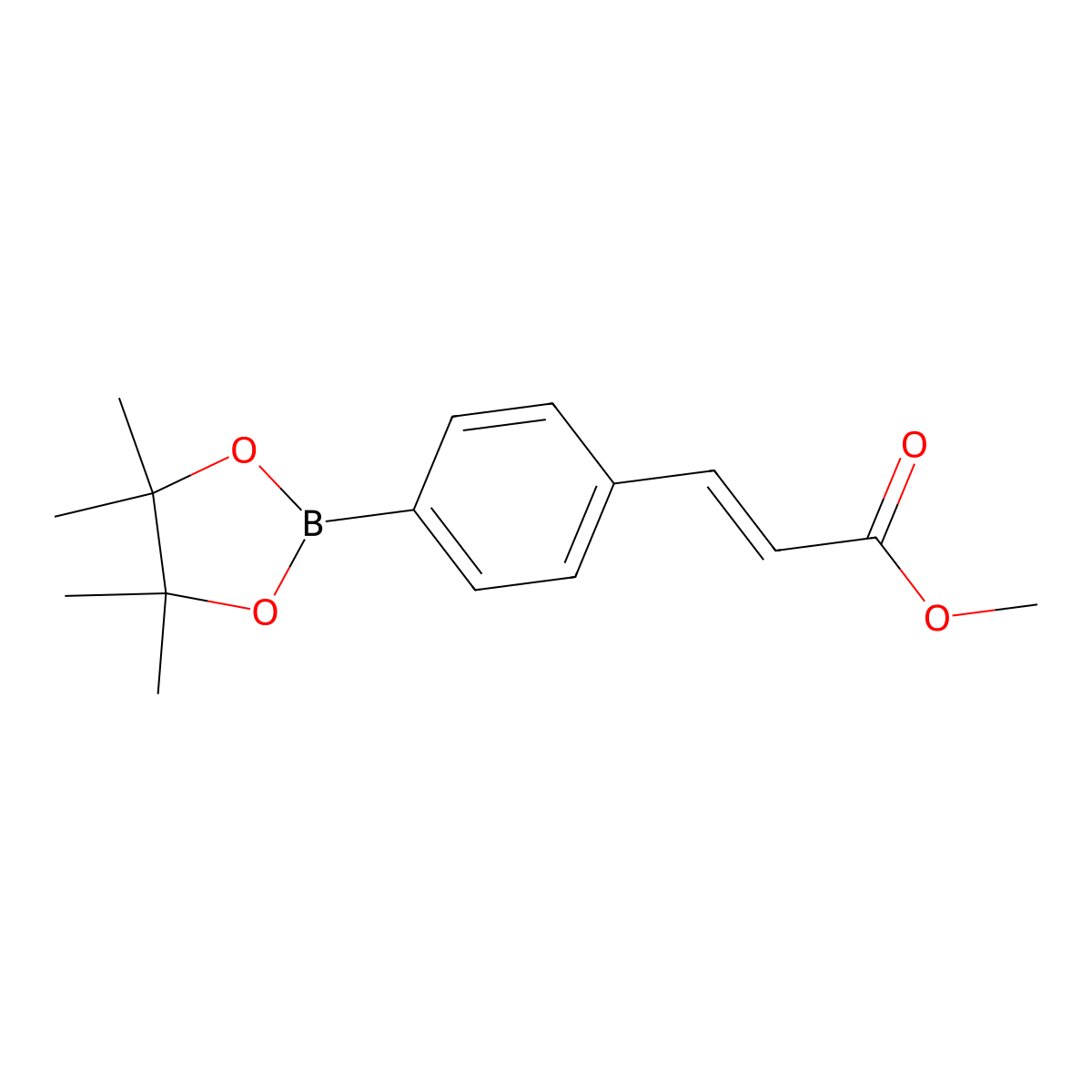 Methyl (E)-3-(4-(4,4,5,5-tetramethyl-1,3,2-dioxaborolan-2-yl)phenyl)acrylate molecular structure, CAS 1844870-85-4