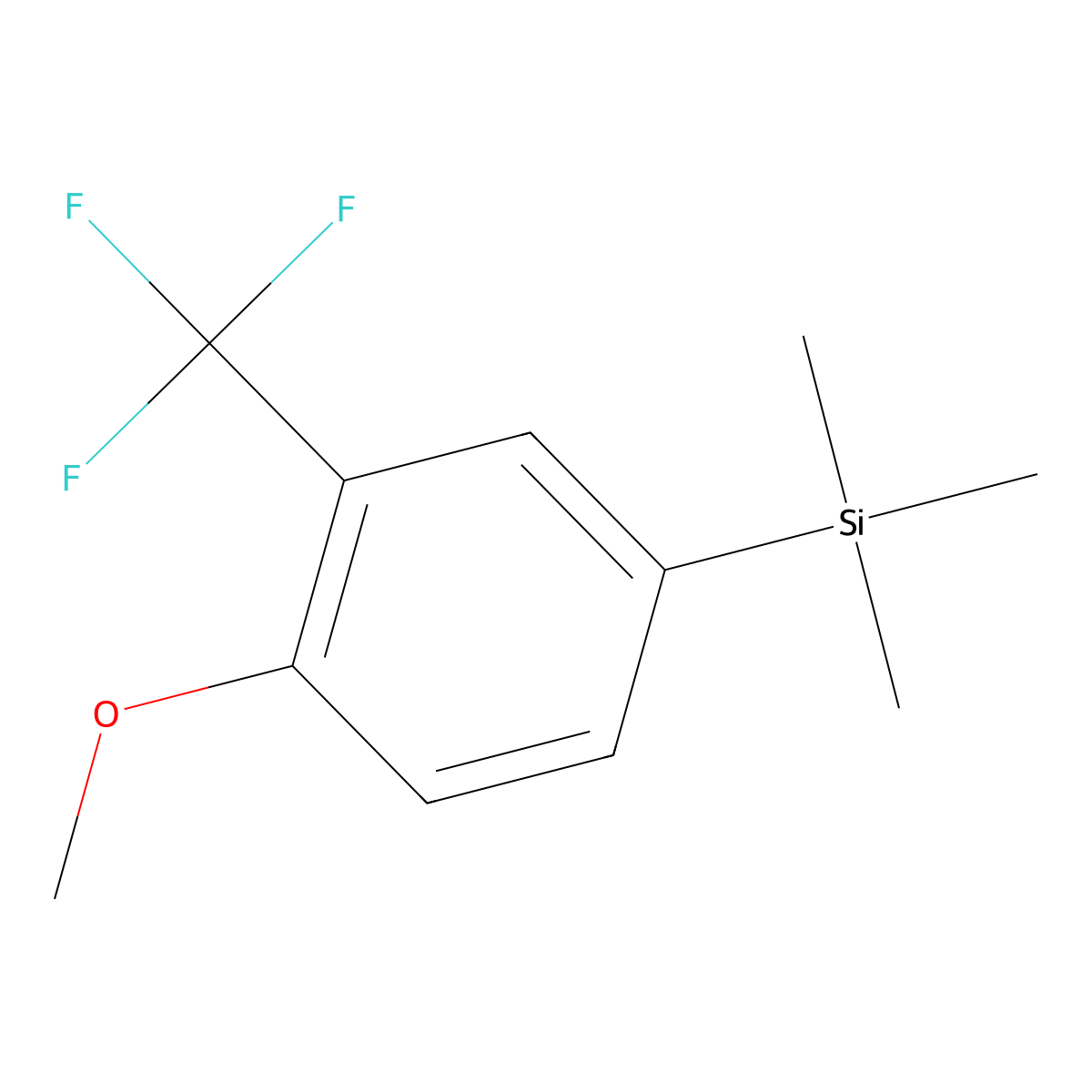 (4-Methoxy-3-(trifluoromethyl)phenyl)trimethylsilane molecular structure, CAS 1844873-38-6