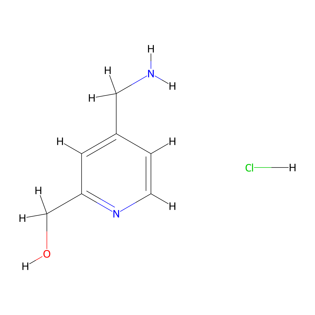 (4-(Aminomethyl)pyridin-2-yl)methanol hydrochloride molecular structure, CAS 1844884-59-8