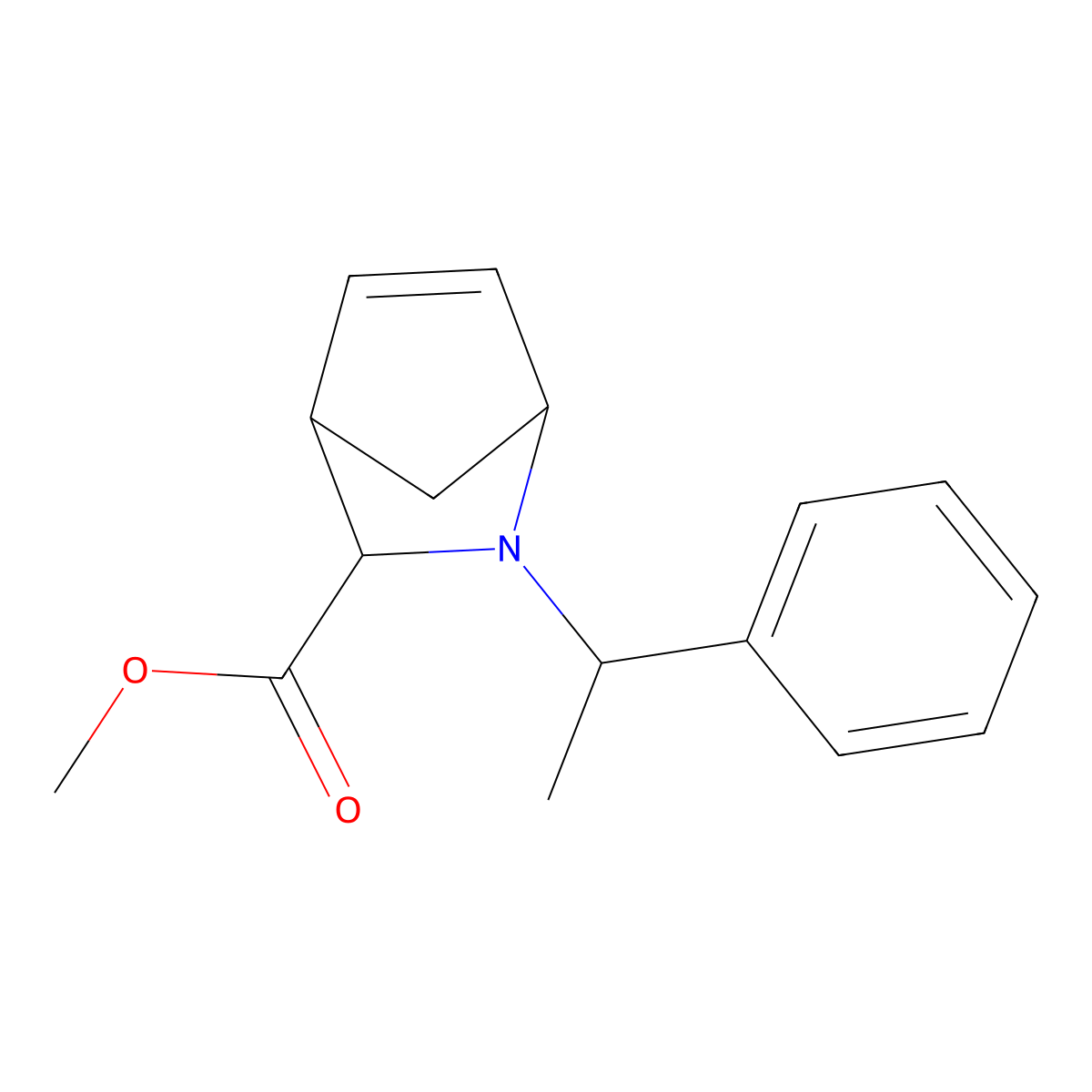 Methyl 2-(1-phenylethyl)-2-azabicyclo[2.2.1]hept-5-ene-3-carboxylate molecular structure, CAS 1844893-32-8