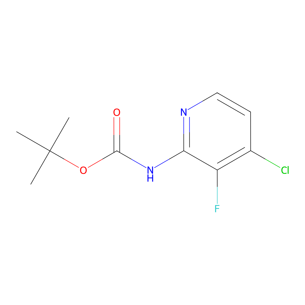 Tert-butyl (4-chloro-3-fluoropyridin-2-yl)carbamate molecular structure, CAS 1844896-22-5