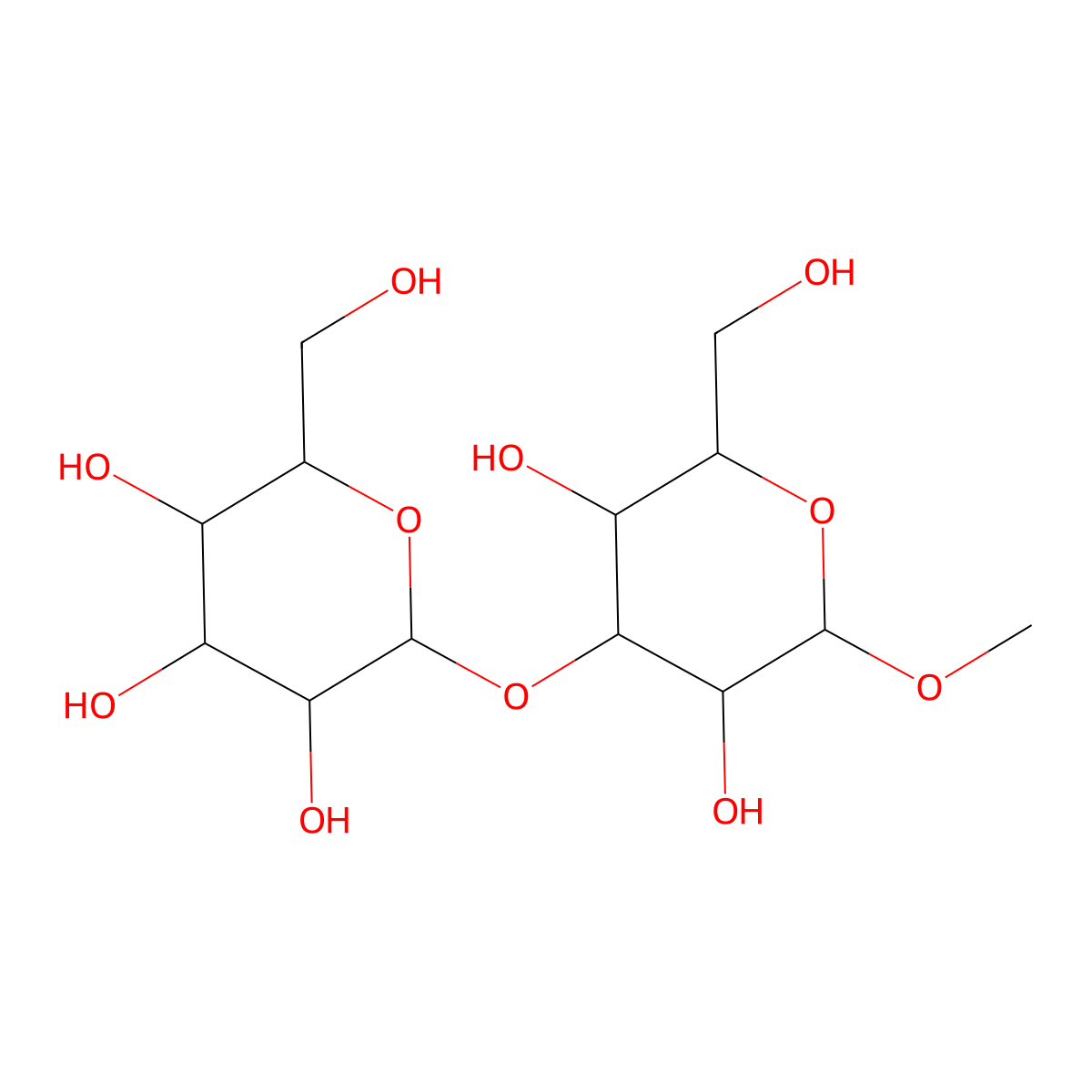 2-[3,5-Dihydroxy-2-(hydroxymethyl)-6-methoxyoxan-4-yl]oxy-6-(hydroxymethyl)oxane-3,4,5-triol molecular structure, CAS 18449-79-1