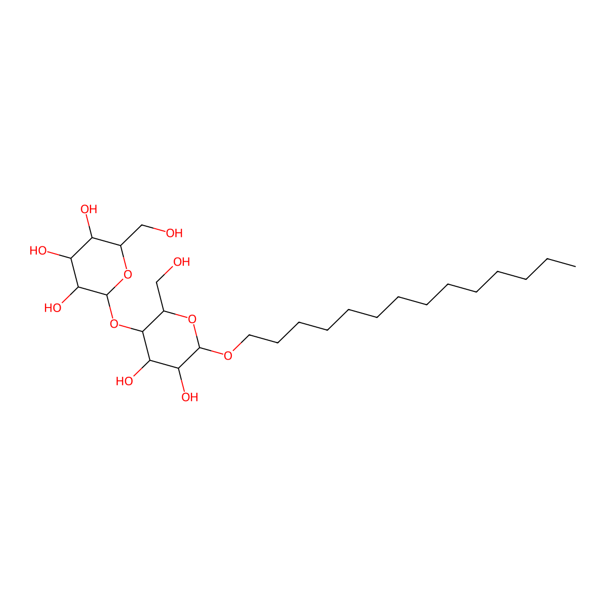 tetradecyl-beta-D-maltoside molecular structure, CAS 18449-82-6